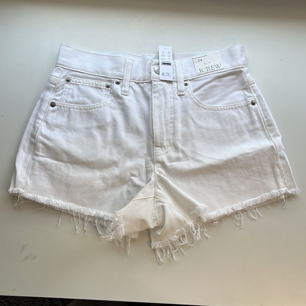 J Crew Relaxed denim short in‎ white Size 24 - Picture 2 of 11